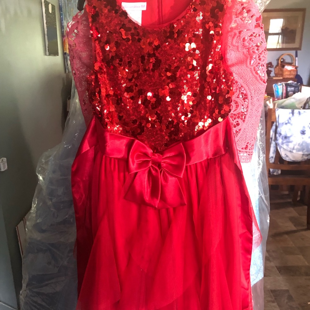 Red sparkle Rare Edition size 12 girls dress
